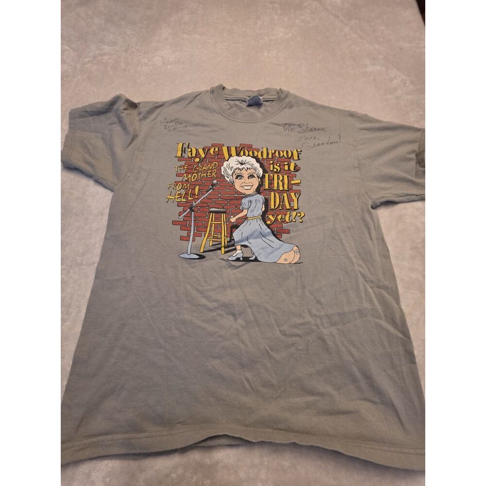 Faye Woodruff Men's Hanes Beefy Size Large Signed Short Sleeve T-Shirt